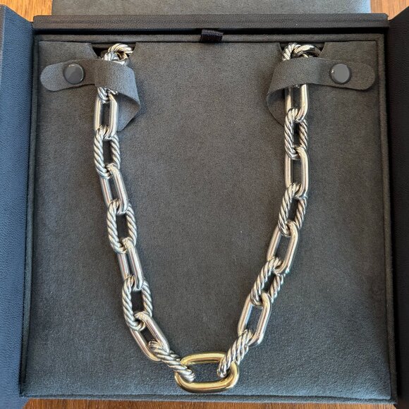 DAVID YURMAN 18K 750 YELLOW GOLD & STERLING SILVER 925 MADISON® CHAIN NECKLACE - Picture 8 of 9